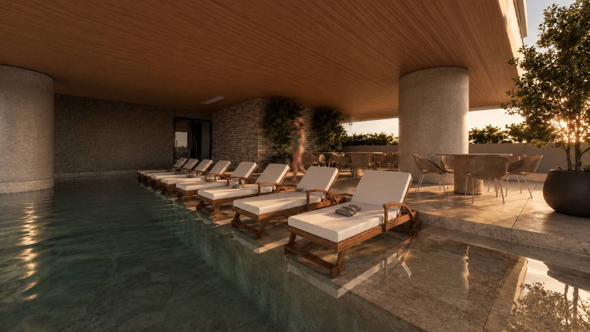 Piscina semitechada de TERRA Skypark